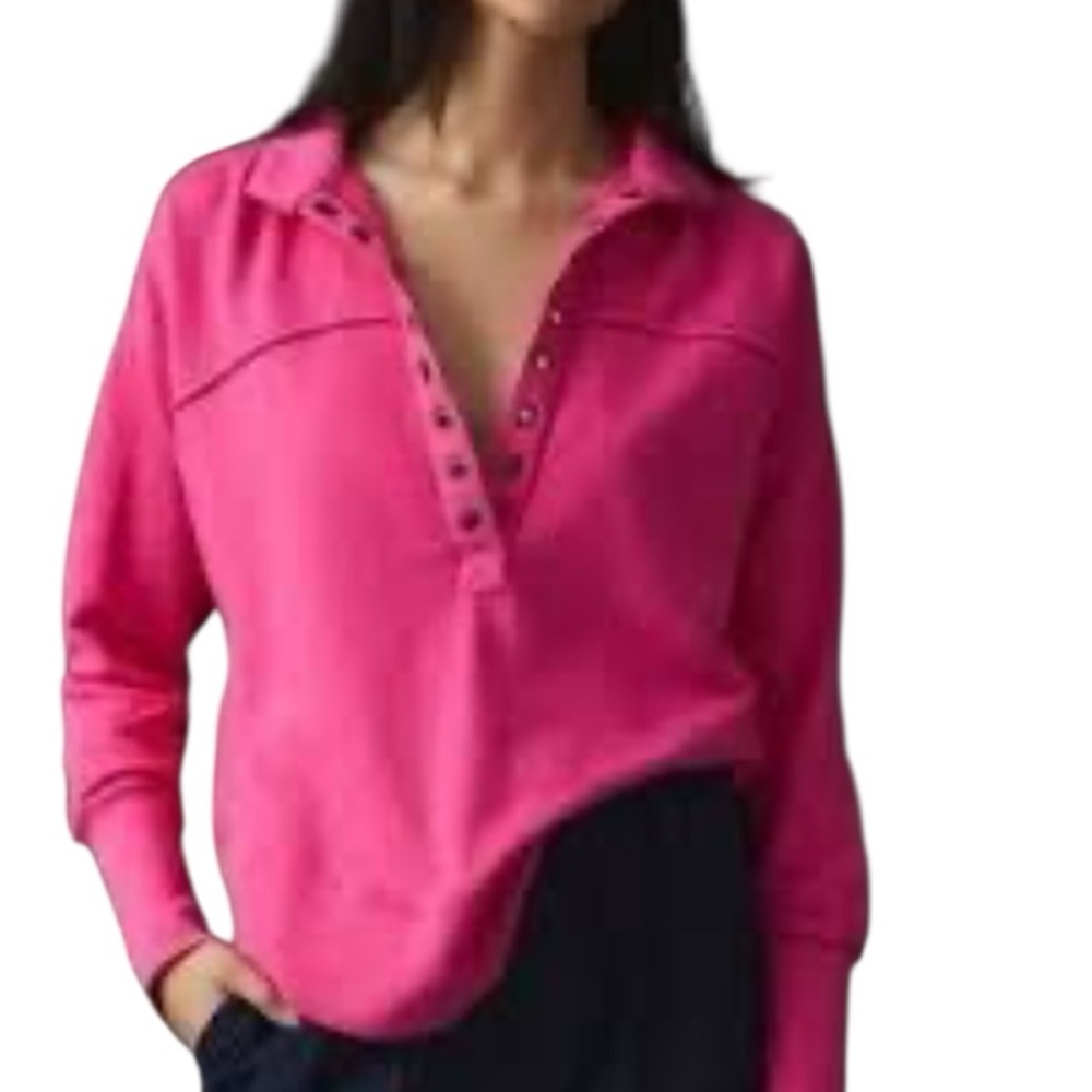 Anthropologie Pilcro Collared V Neck Sweatshirt